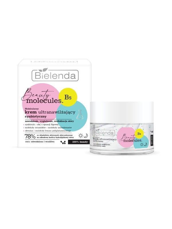 Bielenda Beauty Molecules moleculair, synbiotisch Ultra-hydraterende gezichtscrème 50 ml