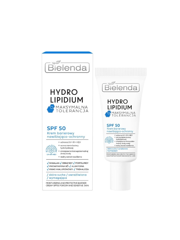 Bielenda Hydro Lipidium hydraterende en beschermende gezichtscrème SPF50 barrière 30 ml