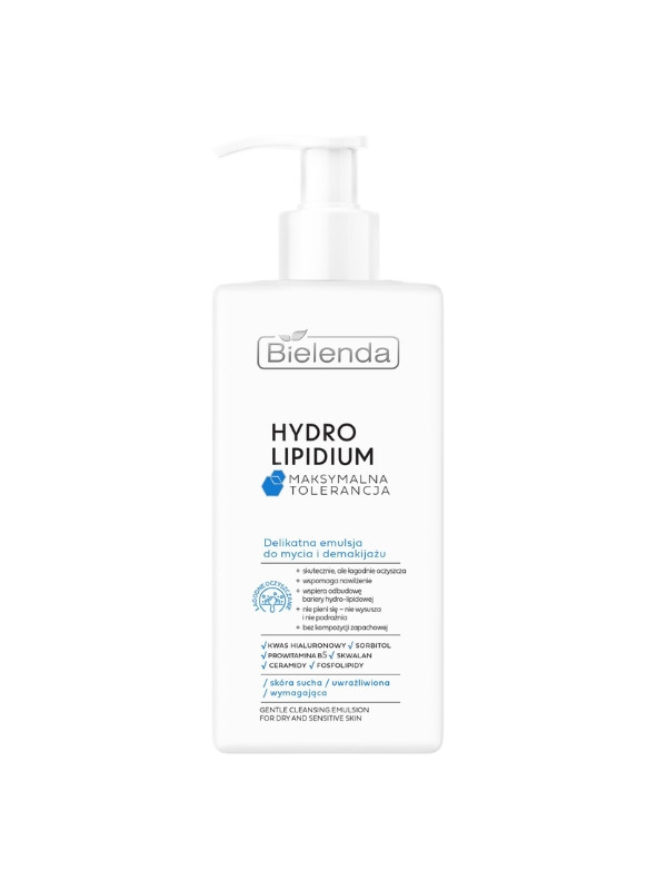 Bielenda Hydro Lipidium delicate face wash en make-up remover emulsie 300 ml