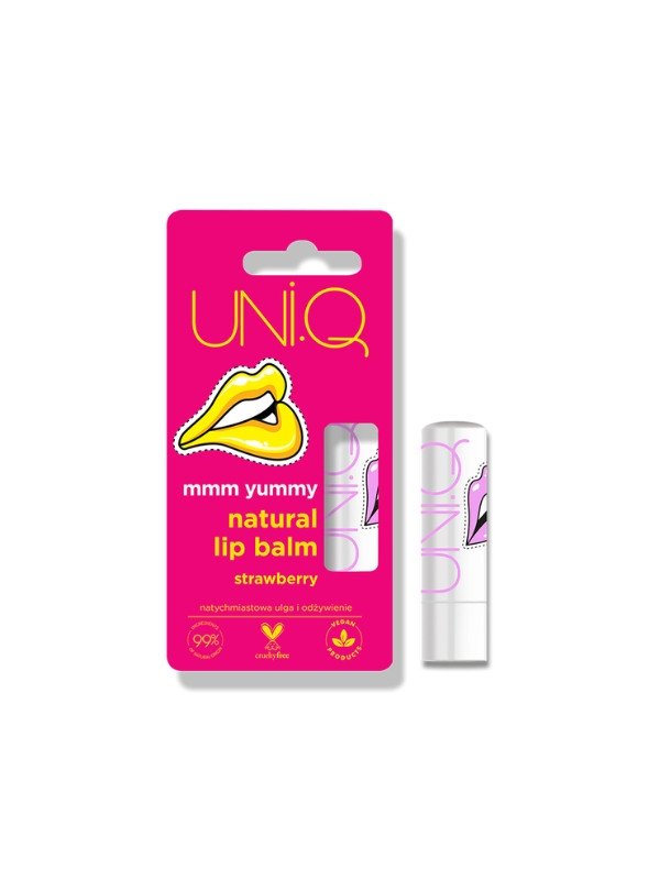 4Organic UNI.Q Mmm Yummy natural Strawberry lip balm 5 g