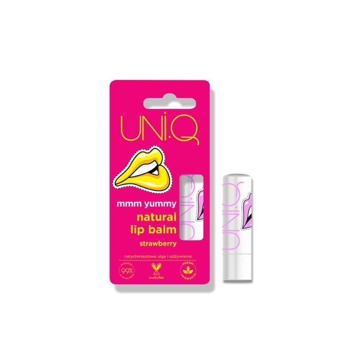 4Organic UNI.Q Mmm Yummy natural Strawberry lip balm 5 g