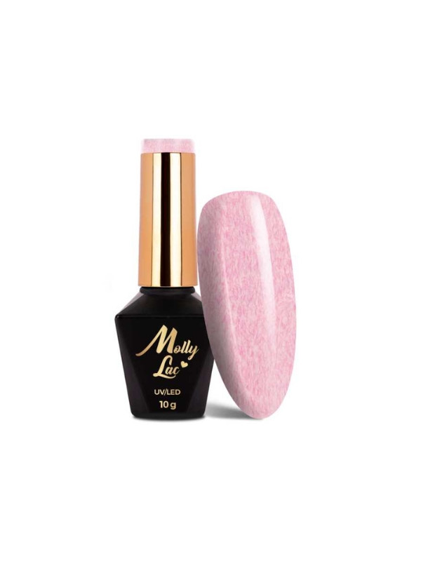 MollyLac /713/ Hybrid nail polish with sweater effect Pink 10 g