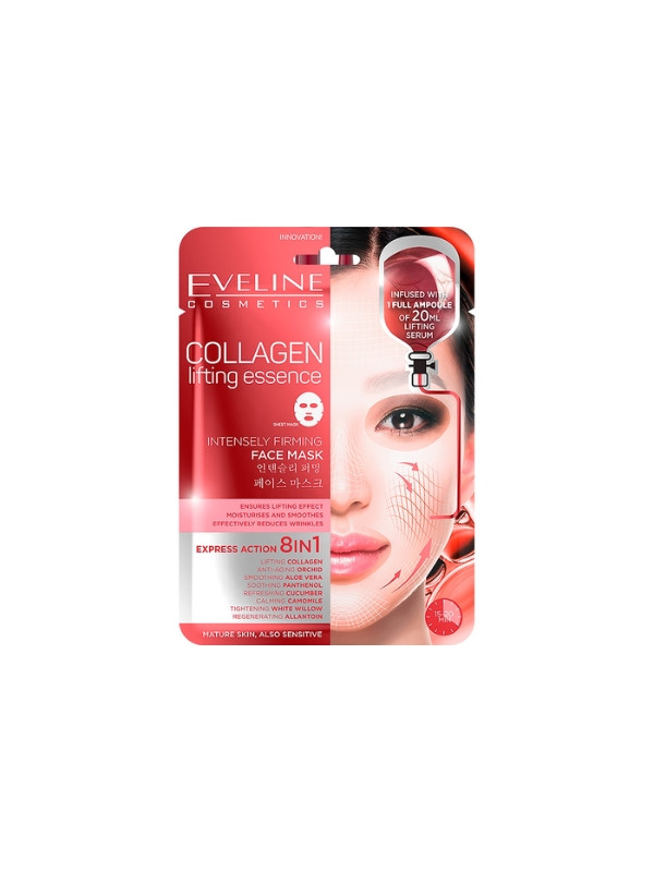 Eveline Collagen 8in1 intensief liftend Gezichtsmasker in een vel, 1 stuk