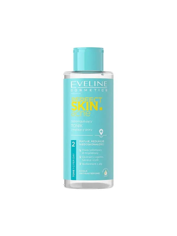 Eveline Perfect Skin Acne seboregulerend gezichtstonic die de poriën vernauwt 200 ml