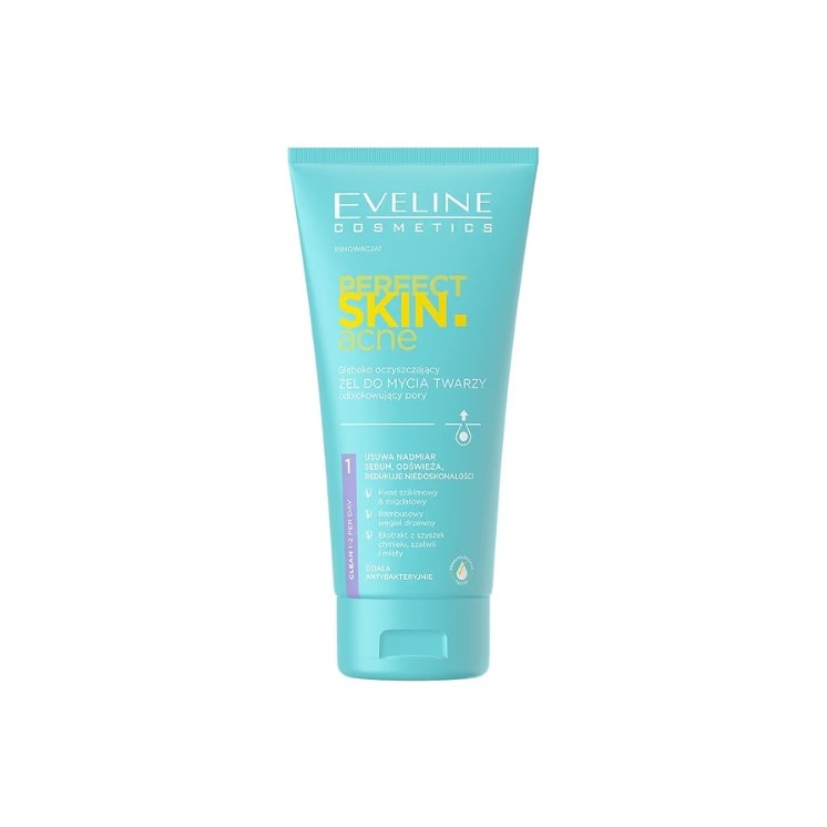 Eveline Perfect Skin Acne diep reinigende face wash gel ontstopping poriën 150 ml