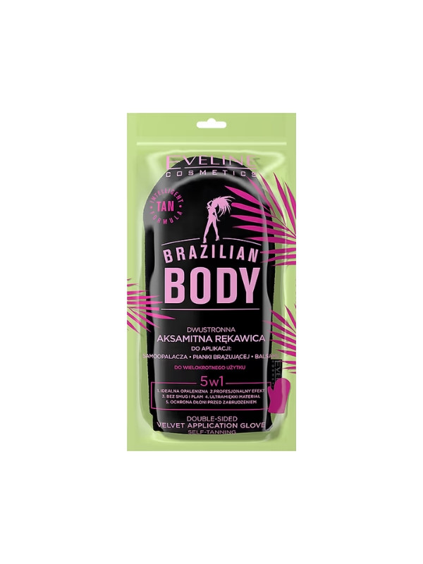 Eveline Brazilian Body double-sided velvet Glove for applying products to the body 1 piece