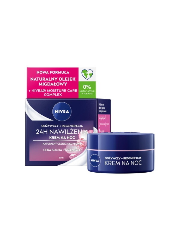 Nivea 24H Moisturizing Night face cream Dry and sensitive skin 50 ml