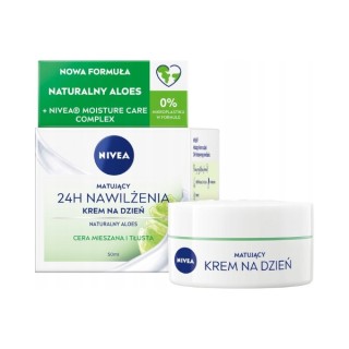 Nivea 24H feuchtigkeitsspendende, mattierende Tages-Gesichtscreme für Mischhaut und fettige Haut, 50 ml