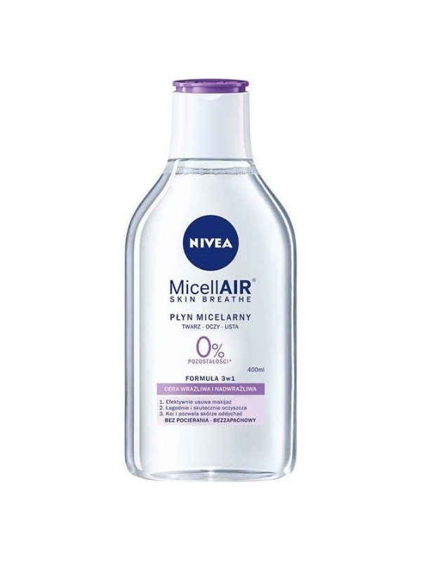 Nivea MicellAIR Micellar fluid for the face Sensitive and hypersensitive skin 400 ml