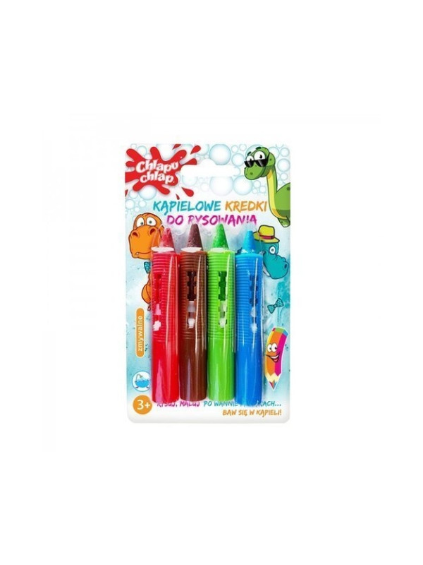 Chlapu Chlap bathing Dino drawing crayons, 4 pieces