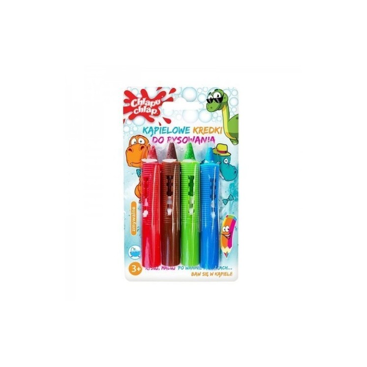 Chlapu Chlap bathing Dino drawing crayons, 4 pieces