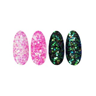 Ronney Glitter nail powder /44/ Neon pink foil