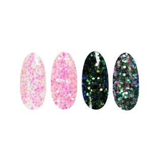 Ronney Glitter nagelpoeder /45/ Lichtroze neonfolie