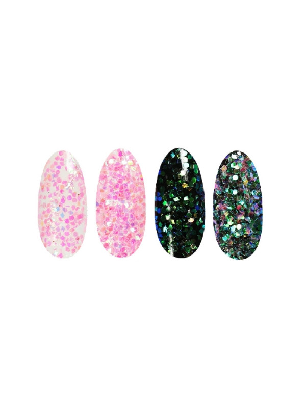 Ronney Glitter Nagelpulver /45/ Hellrosa Neonfolie