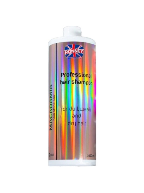 Ronney Professional Holo Shine Star versterkende shampoo voor droog en verzwakt haar Macadamia Oil 1000 ml