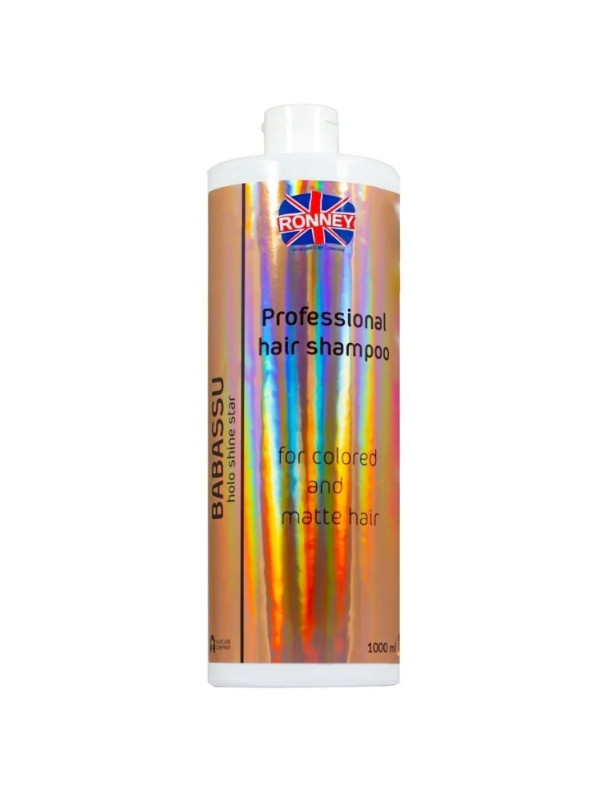 Ronney Professional Holo Shine Star Energizing Shampoo voor gekleurd en mat haar Babassu Oil 1000 ml