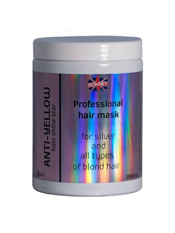 Ronney Professional Holo Shine Star Anti- Yellow Mask for blond , bleached and gray hair 1000 ml