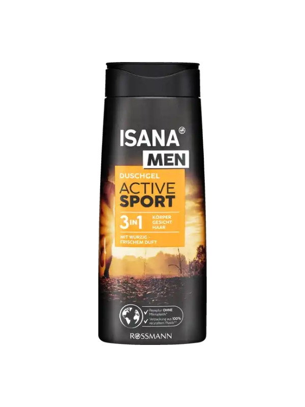 Isana Men 3in1 Douchegel voor mannen Active Sport 300 ml