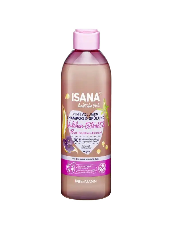 Isana 2in1 Shampoo met Volume Haarconditioner Bamboe 400 ml