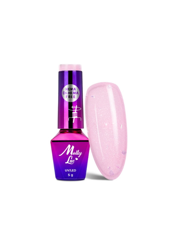 MollyLac /704/ Sparkling French Romantic hybrid nail polish 5 g