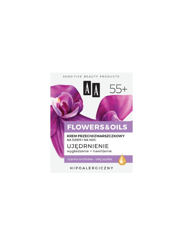 AA Flowers & Oils Straffende Anti-Falten-Gesichtscreme 55+ 50 ml