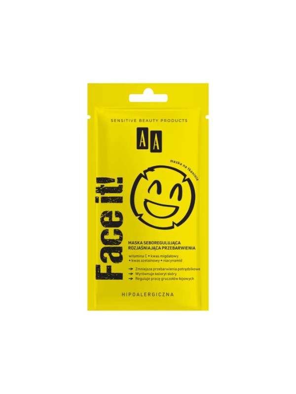 AA Face It talgregulerend gezichtsmasker verheldert verkleuringen 18 ml