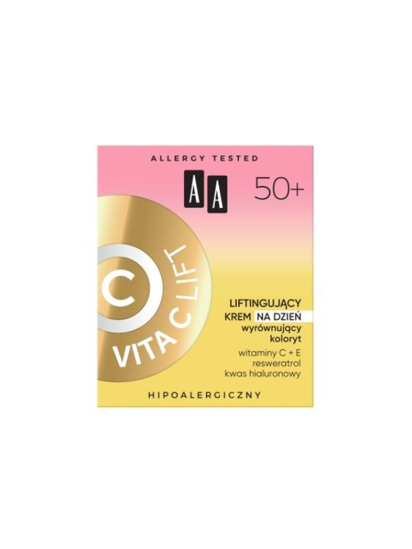 AA Vita C Lift 50+ liftende gezichtscrème voor de dag die de kleur egaliseert 50 ml