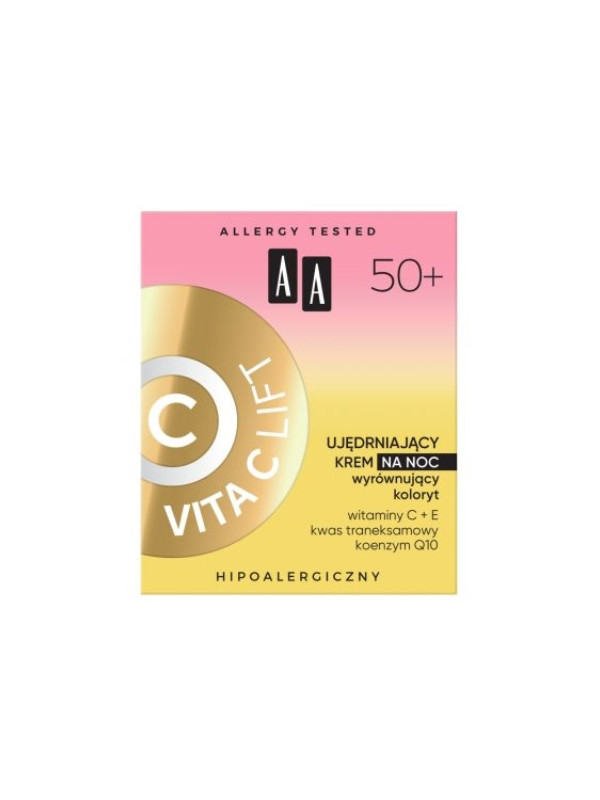 AA Vita C Lift 50+ firming night face cream evens out skin tone 50 ml