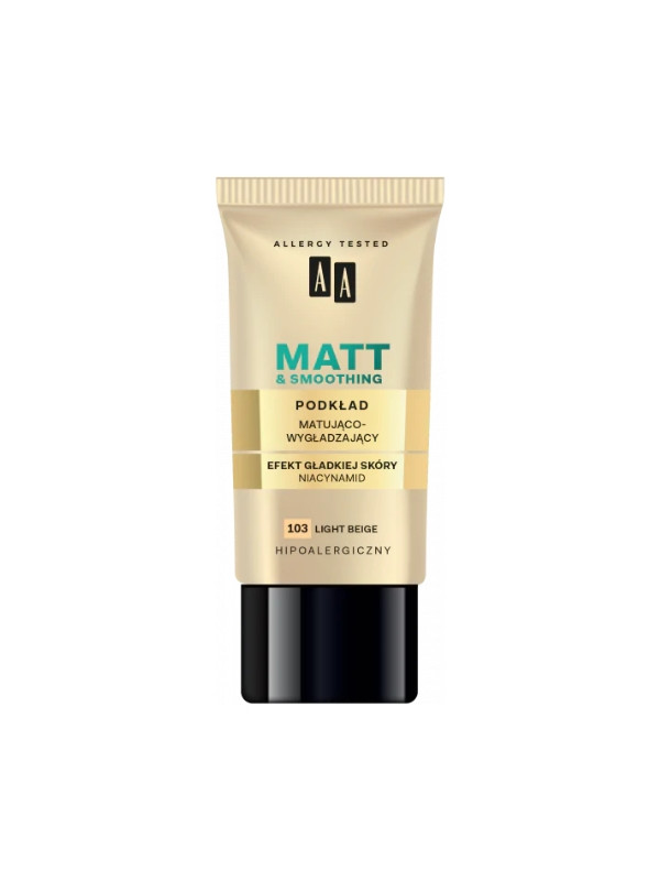 AA Make Up Matt Matterende en gladmakende gezichtsfoundation /103 Beige Light 30 ml