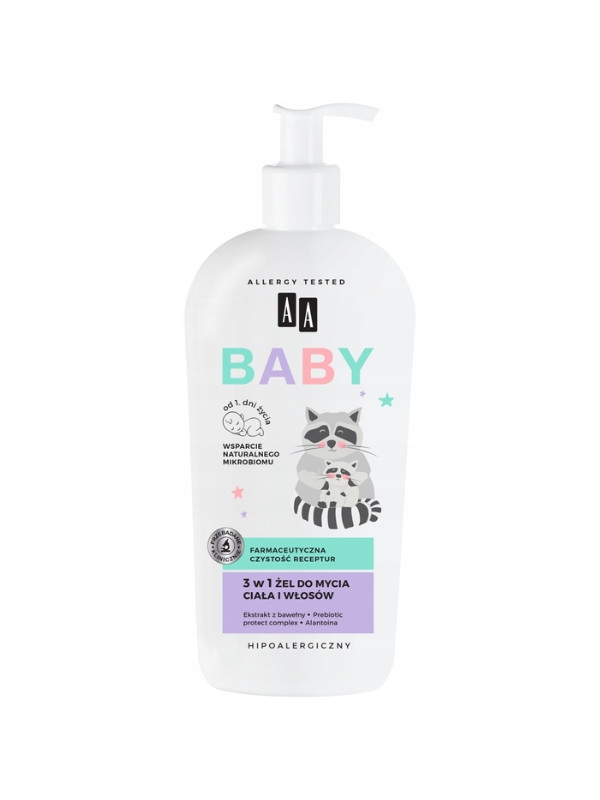 AA Baby 3in1 Wasgel voor lichaam en haar 400 ml