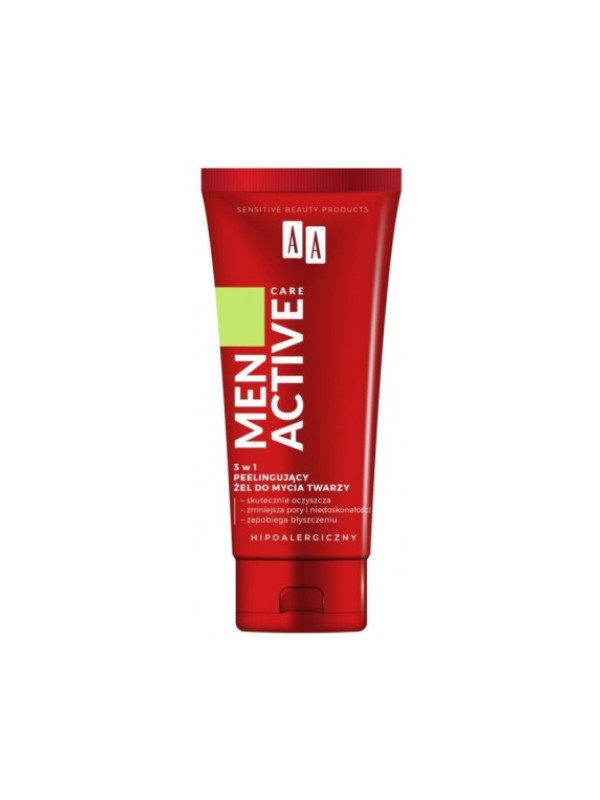 AA Men Active Care 3in1 Peeling-Gesichtswaschgel 150 ml