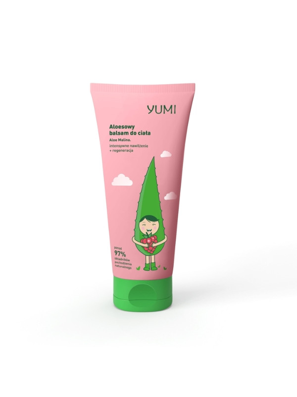 Yumi Aloe-Körperlotion intensiv feuchtigkeitsspendend, Himbeere, 200 ml