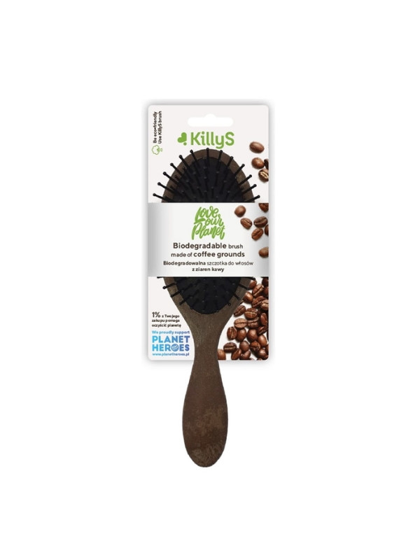 Inter Vion biodegradable coffee bean hairbrush 1 piece