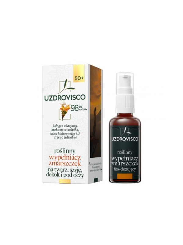 Uzdrovisco plant Rimpelvuller voor gezicht, hals, decolleté en onder de ogen Kurkuma 50 ml