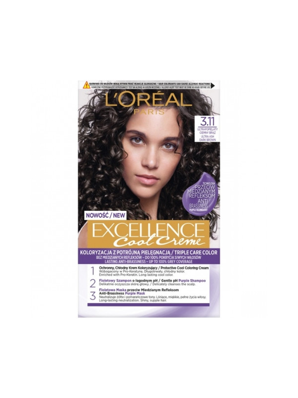 L'oreal Excellence Creme Haarfärbemittel /3.11/ Ultra Ash Dark Brown