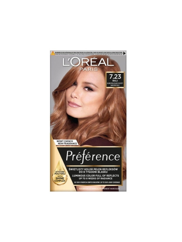 L'oreal Preference Haarfärbemittel /7,23/ Blond opaleszierendes Gold, Rose Gold