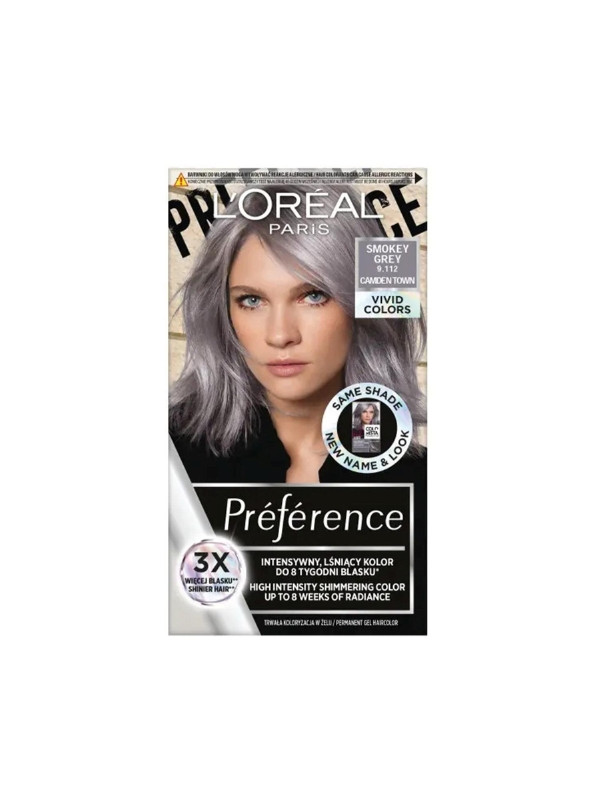 L'oreal Preference Vivid Colors Haarverf /9.112/ Smokey Grey