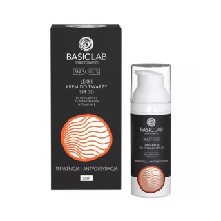 BasicLab Masculis light Face cream SPF30 Prevention and antioxidant 3% Vitamin C and 2% Prebiotics 50 ml