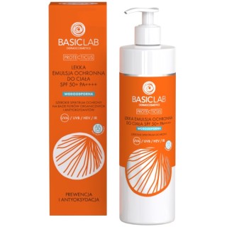 BasicLab Protecticus licht beschermende emulsie SPF50 + waterdicht Preventie en Antioxidatie 300 ml