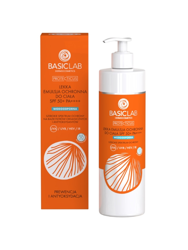 BasicLab Protecticus licht beschermende emulsie SPF50 + waterdicht Preventie en Antioxidatie 300 ml