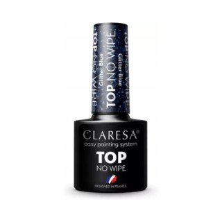 Claresa Top No Wipe Hybrid-Nageltop Glitter Blue 5 g