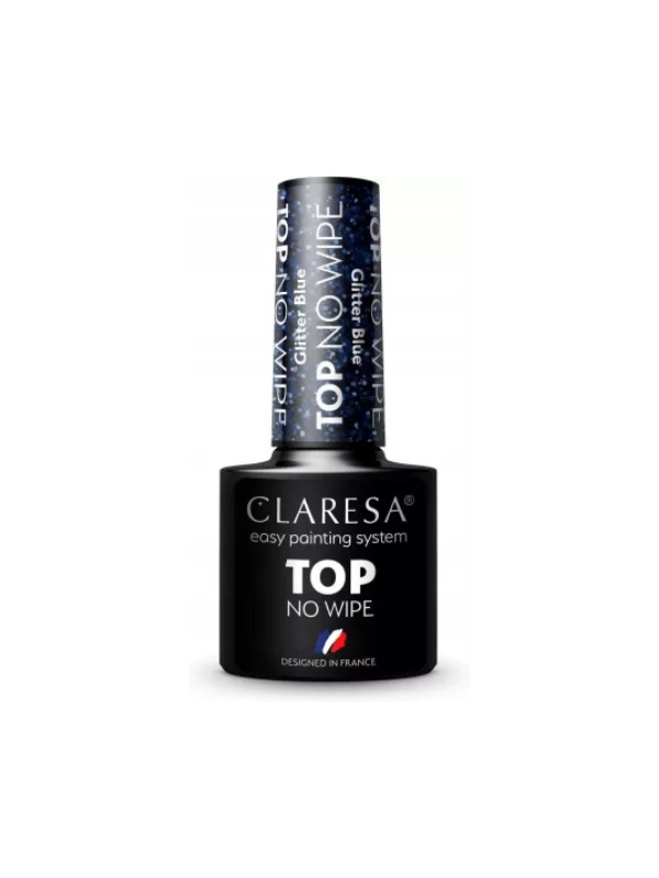 Claresa Top No Wipe Hybrid-Nageltop Glitter Blue 5 g