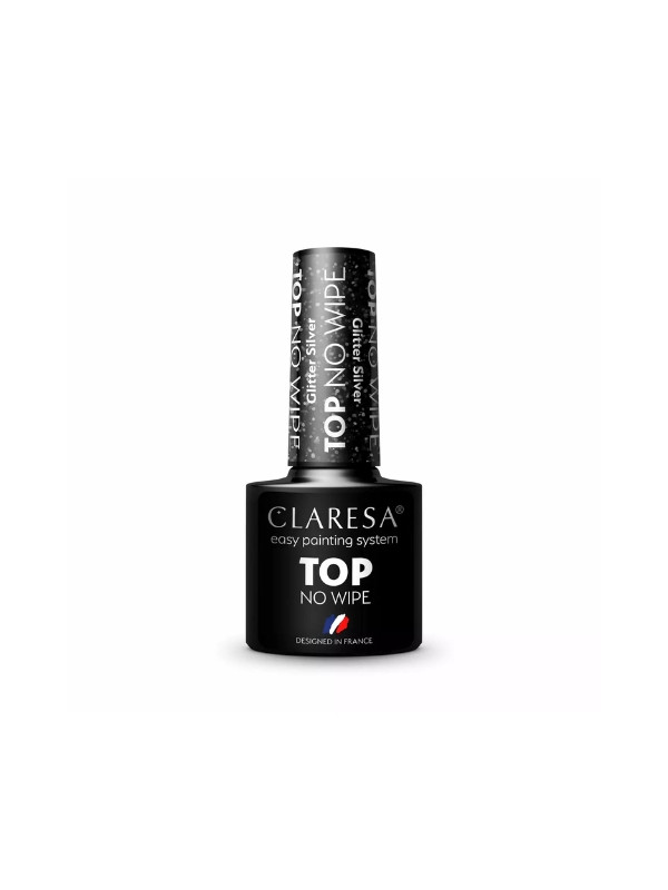 Claresa Top No Wipe hybride nageltop Glitter Silver 5 gr