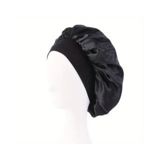 Satin sleeping cap Black 1 piece