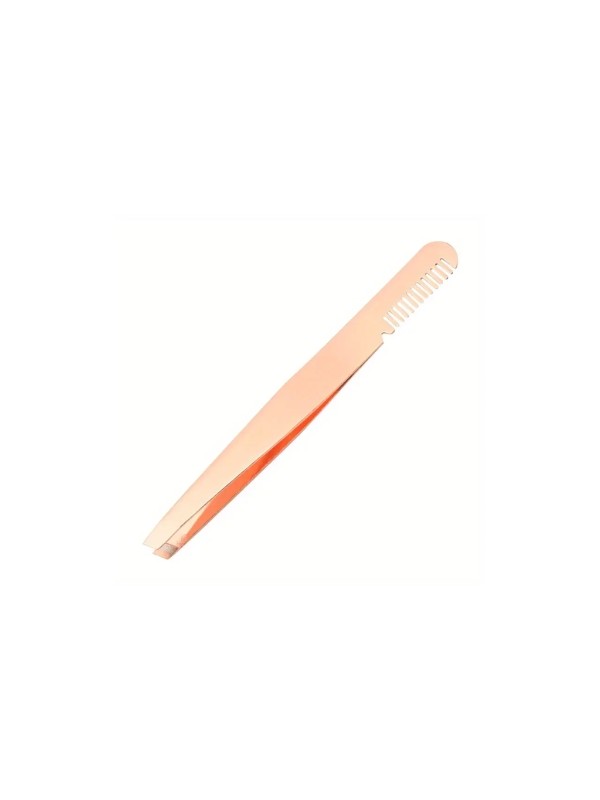 Cosmetisch pincet met wenkbrauwkam Rose Gold 1 stuk