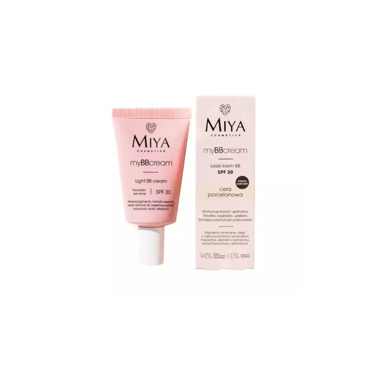 Miya Cosmetics myBBcream light BB face cream SPF30 for porcelain skin 40 ml