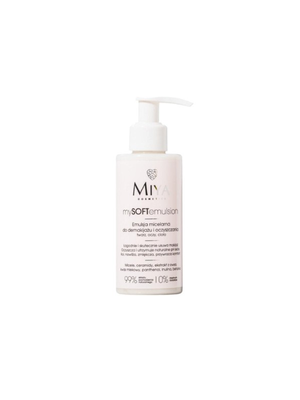 Miya Cosmetics mySOFTemulsion micellaire emulsie voor het verwijderen van make-up en het reinigen van gezicht, ogen en lichaam 1