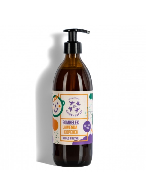 Mydlarnia Cztery Szpaki natural Bombelek liquid soap from 1 year of age Lavender and Dill 500 ml