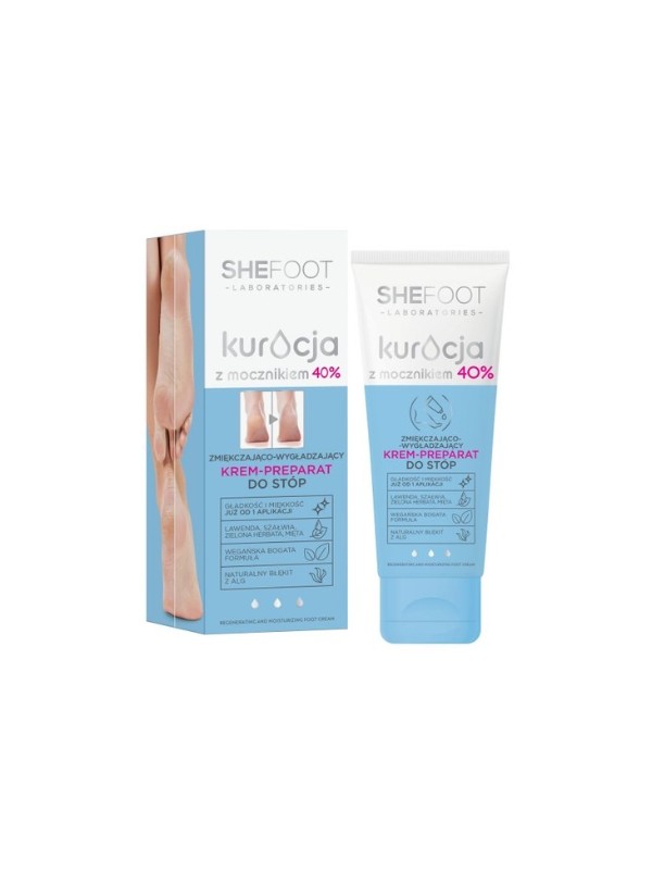 SheFoot Weichmachende und glättende Creme – Fußpräparat mit Urea 40 % 75 ml