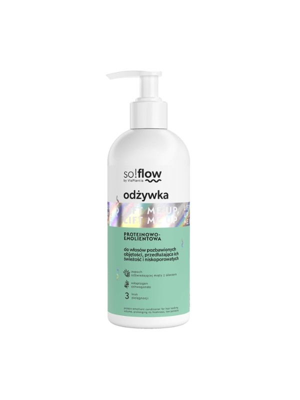 So!flow Protein-Emolent Conditioner voor laag poreus haar zonder volume, waardoor de frisheid ervan wordt verlengd 300 ml